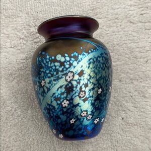 Blue and Purple Floral Vase